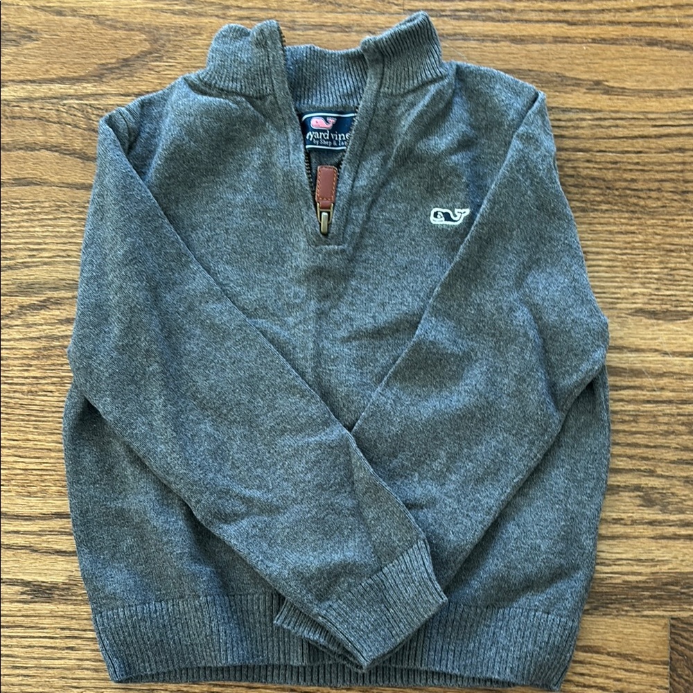 Vineyard Vines Boys Quarter Zip Gray Sweater